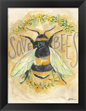 Framed Save the Bees Print