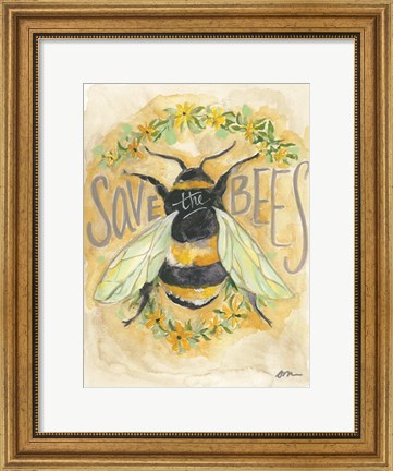 Framed Save the Bees Print