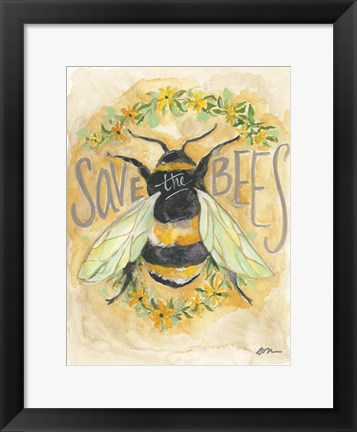 Framed Save the Bees Print