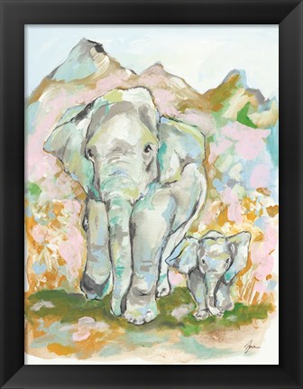 Framed Elephant Summer Print