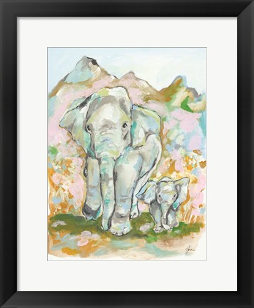 Framed Elephant Summer Print