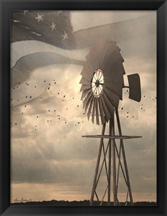 Framed Land That I Love Windmill I Print