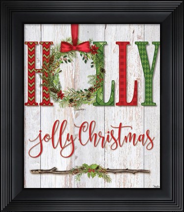 Framed Holly Jolly Christmas Print
