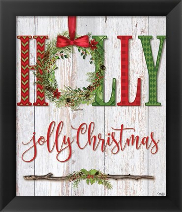 Framed Holly Jolly Christmas Print