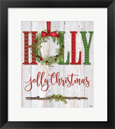 Framed Holly Jolly Christmas Print