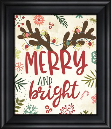 Framed Merry and Bright Print