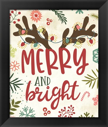 Framed Merry and Bright Print