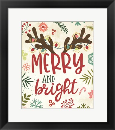 Framed Merry and Bright Print