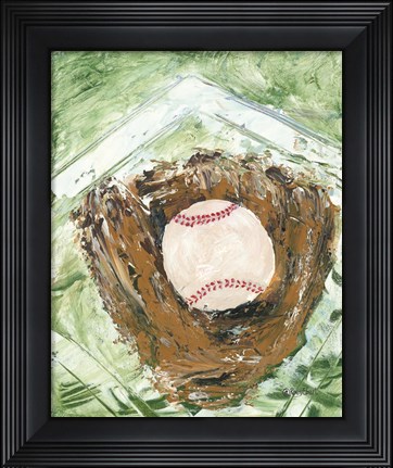 Framed Baseball &amp; Glove Print
