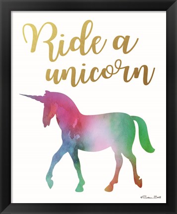 Framed Ride a Unicorn Print