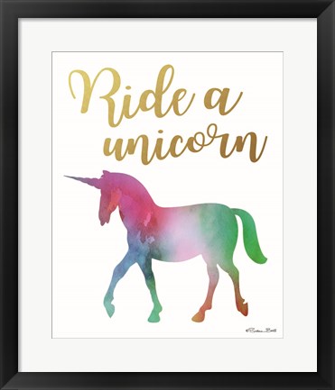 Framed Ride a Unicorn Print