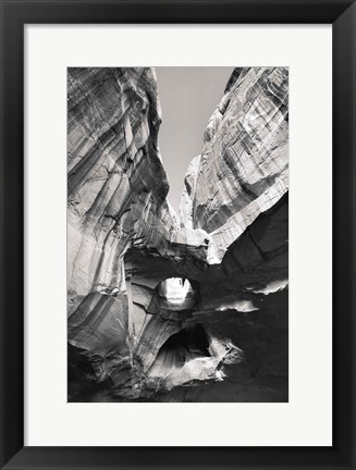 Framed Neon Canyon I BW Print