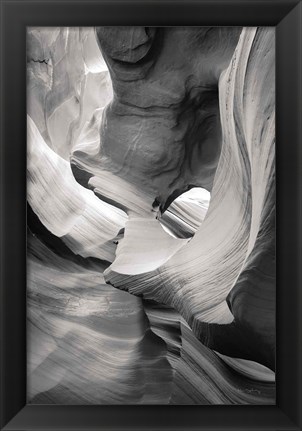 Framed Lower Antelope Canyon IX BW Print