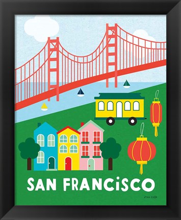 Framed City Fun San Francisco Print