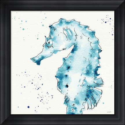 Framed Deep Sea XI Teal Print