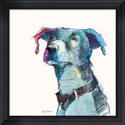 Framed Puck Watercolor Pastel Print