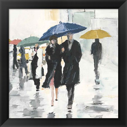 Framed City In The Rain II Print