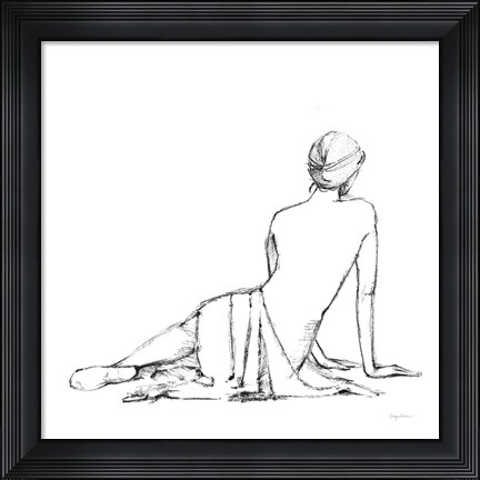Framed Figure Study II BW Print