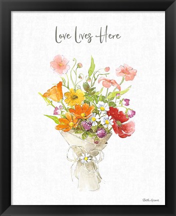 Framed Farmhouse Floral V Print