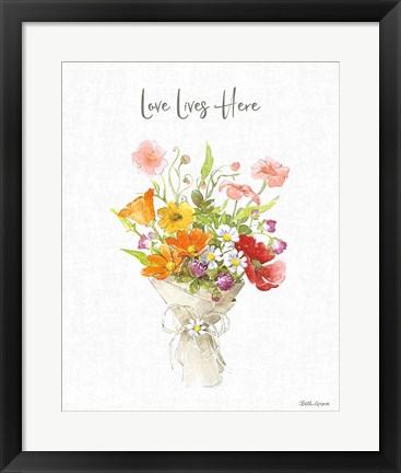 Framed Farmhouse Floral V Print
