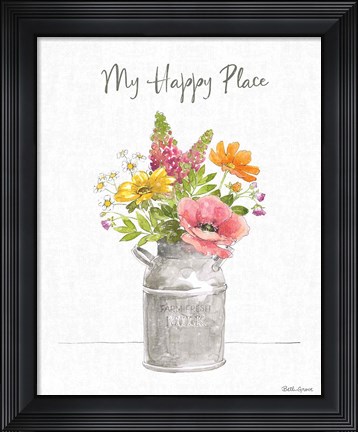 Framed Farmhouse Floral VIII Print