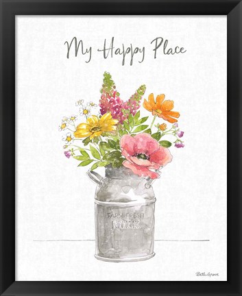 Framed Farmhouse Floral VIII Print