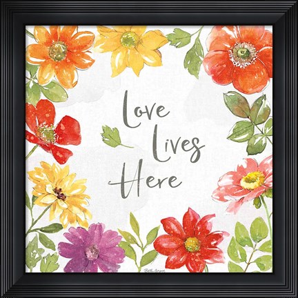 Framed Farmhouse Floral III Print