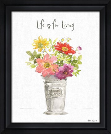 Framed Farmhouse Floral IX Print