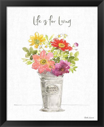 Framed Farmhouse Floral IX Print
