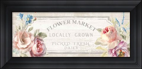 Framed Cottage Garden VIII on Wood v2 Print