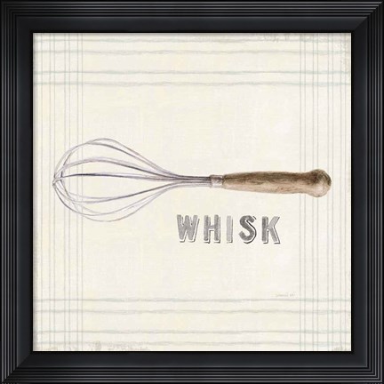 Framed Floursack Kitchen Sign IV Neutral Sq Print