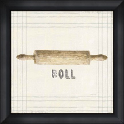 Framed Floursack Kitchen Sign II Neutral Sq Print