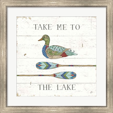 Framed Lake Sketches VII Color Print