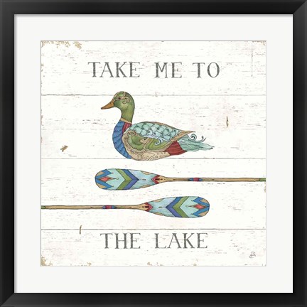 Framed Lake Sketches VII Color Print