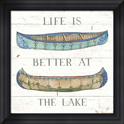 Framed Lake Sketches V Color Print