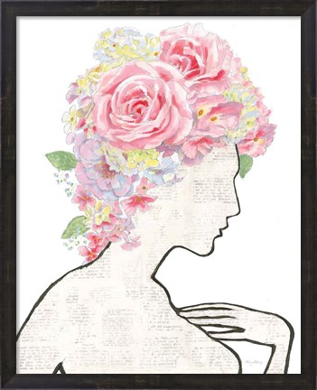Framed She Dreams of Roses I Print