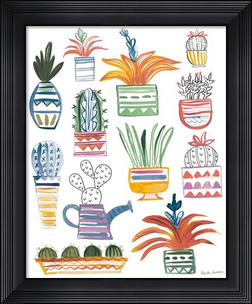 Framed Funky Cacti II Summer Print