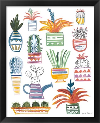 Framed Funky Cacti II Summer Print