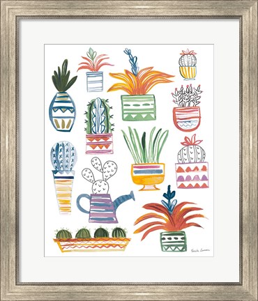 Framed Funky Cacti II Summer Print