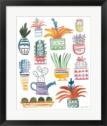 Framed Funky Cacti II Summer Print