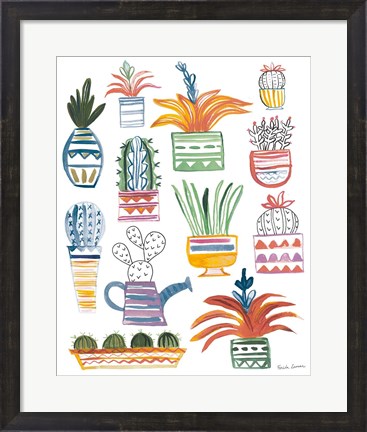 Framed Funky Cacti II Summer Print