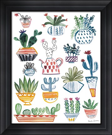 Framed Funky Cacti I Summer Print