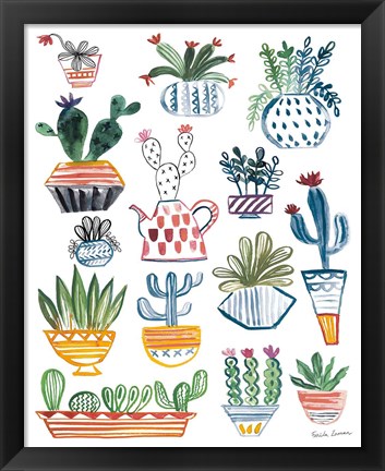 Framed Funky Cacti I Summer Print