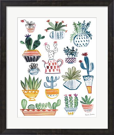 Framed Funky Cacti I Summer Print
