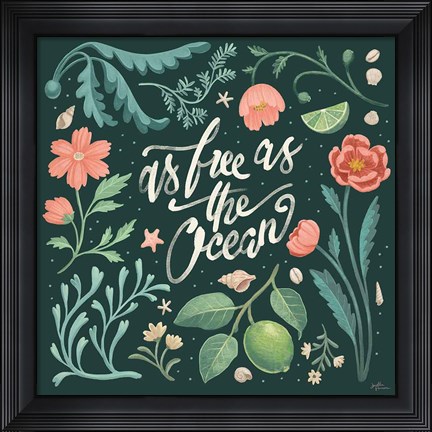 Framed Seaside Botanical IV Dark Print