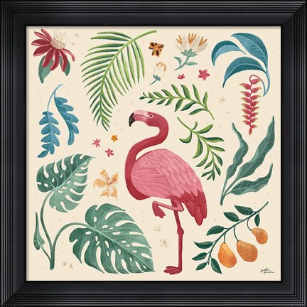 Framed Jungle Love VI Cream Print
