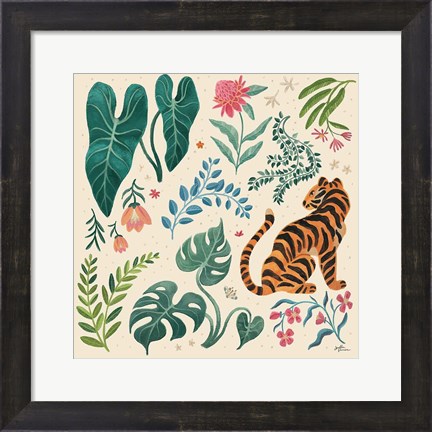 Framed Jungle Love V Cream Print