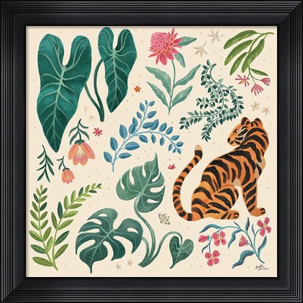 Framed Jungle Love V Cream Print