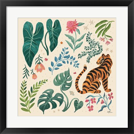 Framed Jungle Love V Cream Print