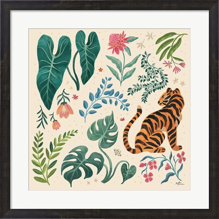 Framed Jungle Love V Cream Print